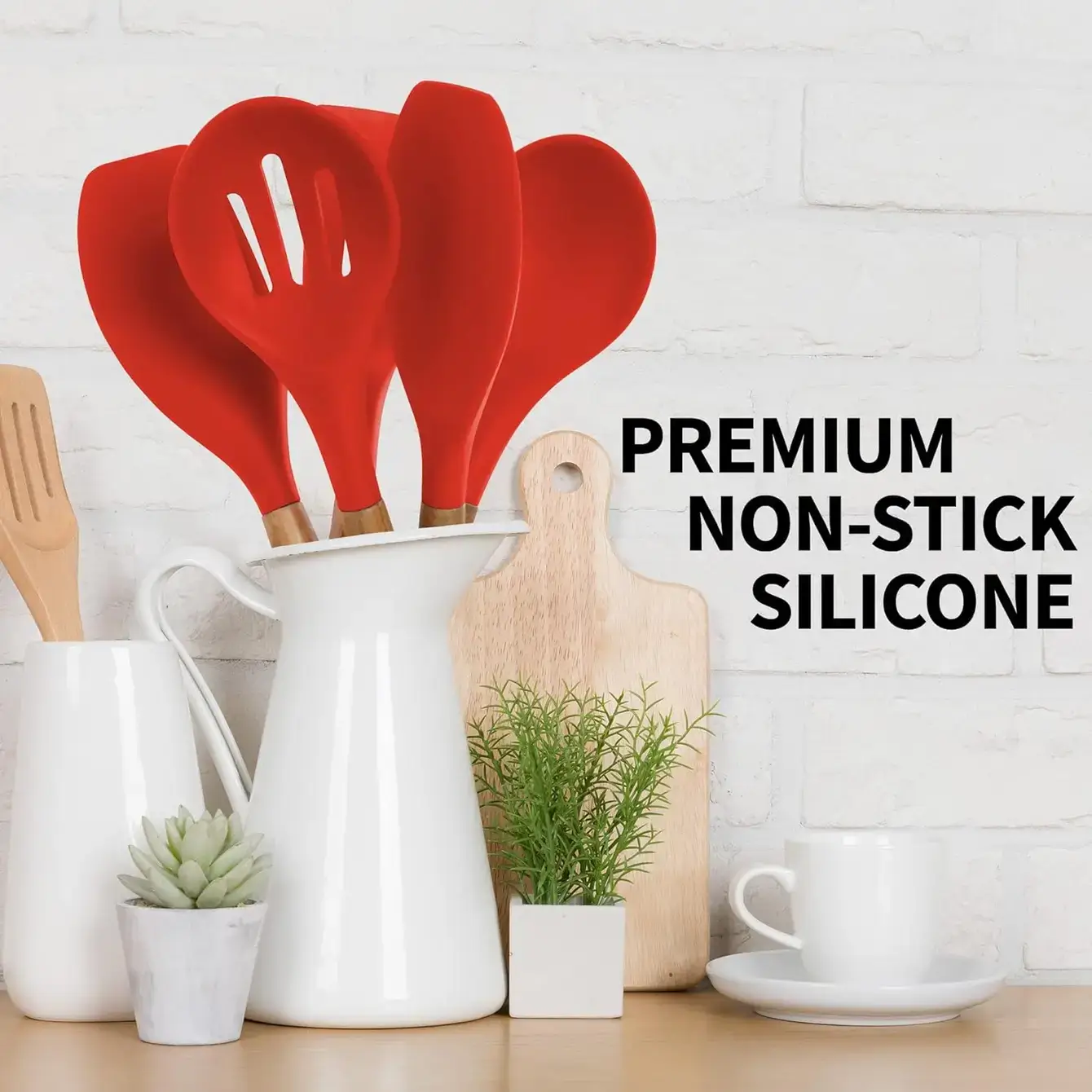 Zulay Kitchen - Wholesale Kitchen Utensil Set - 5-Piece Silicone Utensils Set with Wooden Handles52
