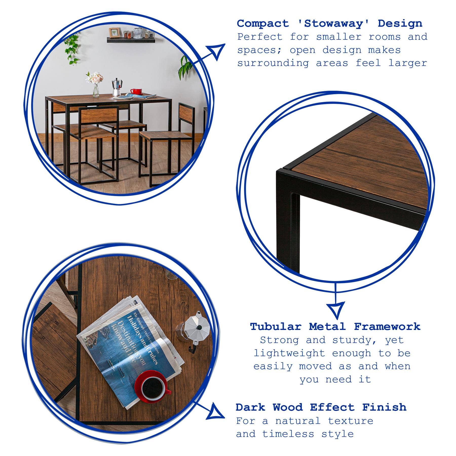 Rinkit Ltd - Wholesale Patio Set - Harbour Housewares 2 Seater Breakfast Bar Set - Brown4