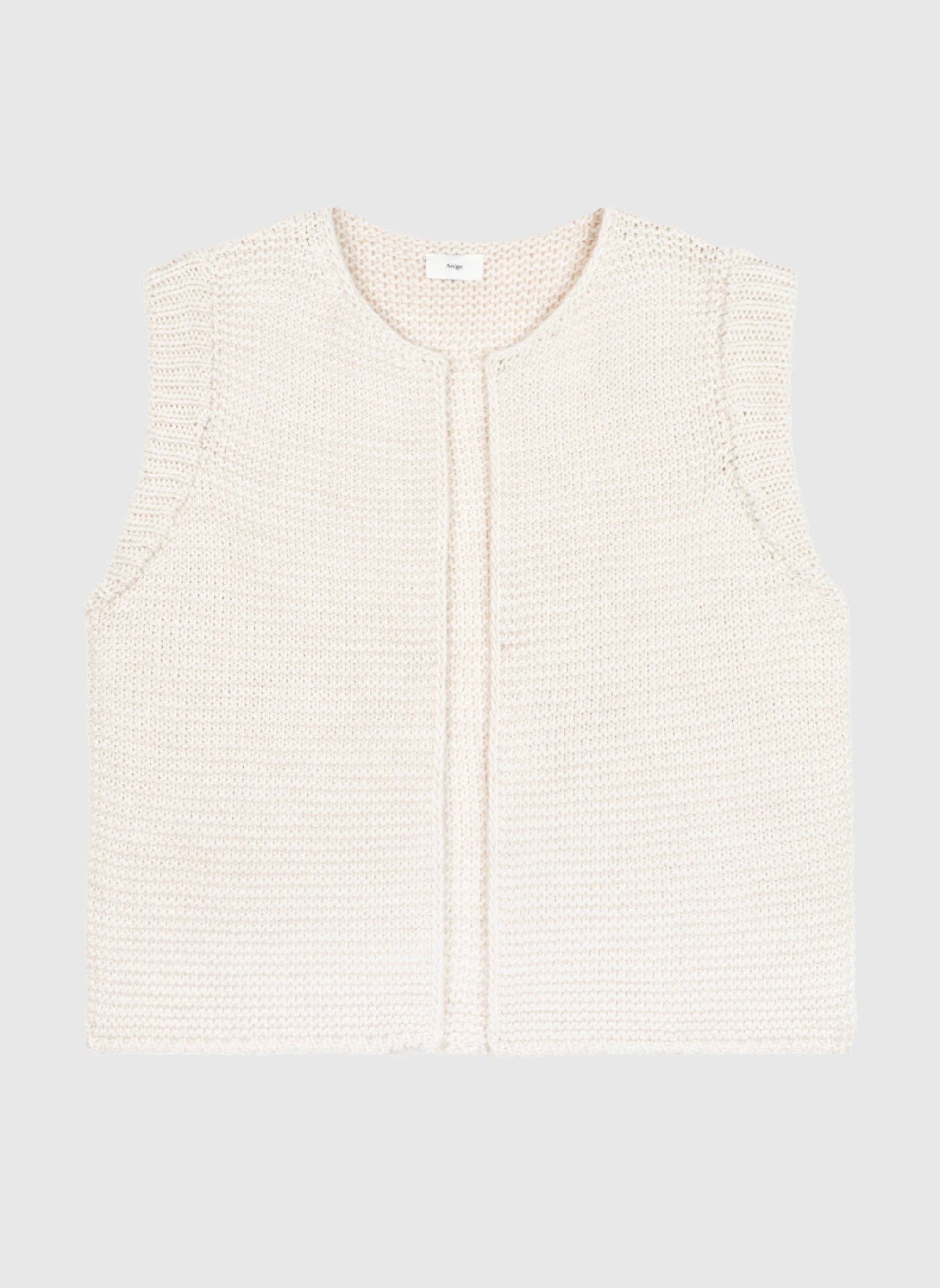 An'ge - Vente Cardigan – femme - CARDIGAN SANS MANCHE LEGRINGOU vanille5