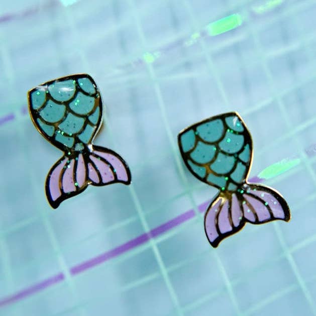 Mermaid Tail Stud Earrings for wholesale by Desert Peach
