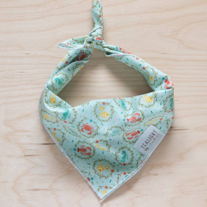 Seafoam Sea Life Bandana for wholesale by Tealight Studios