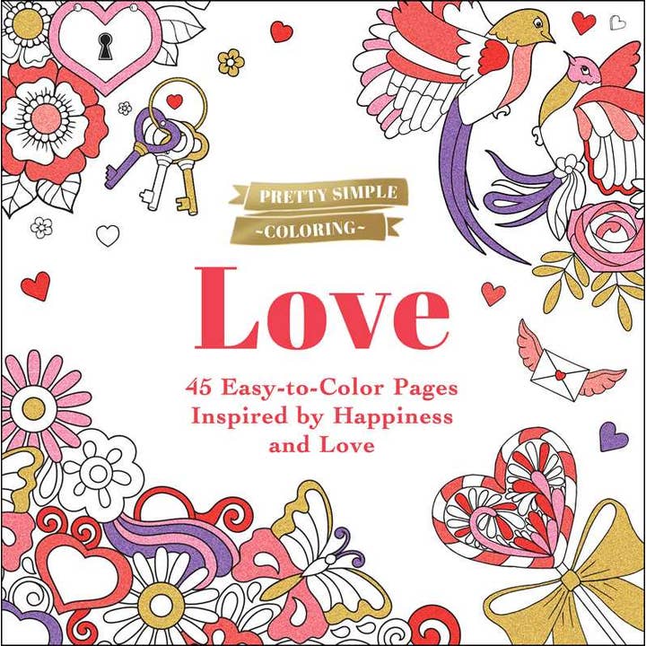 Simon & Schuster - Wholesale Coloring & Activity Book - Adult - Pretty Simple Coloring: Love by Adams Media