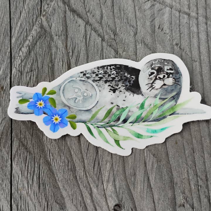 ST1041 Alutiiq Seal Sticker for wholesale by Dancing Raven Designs