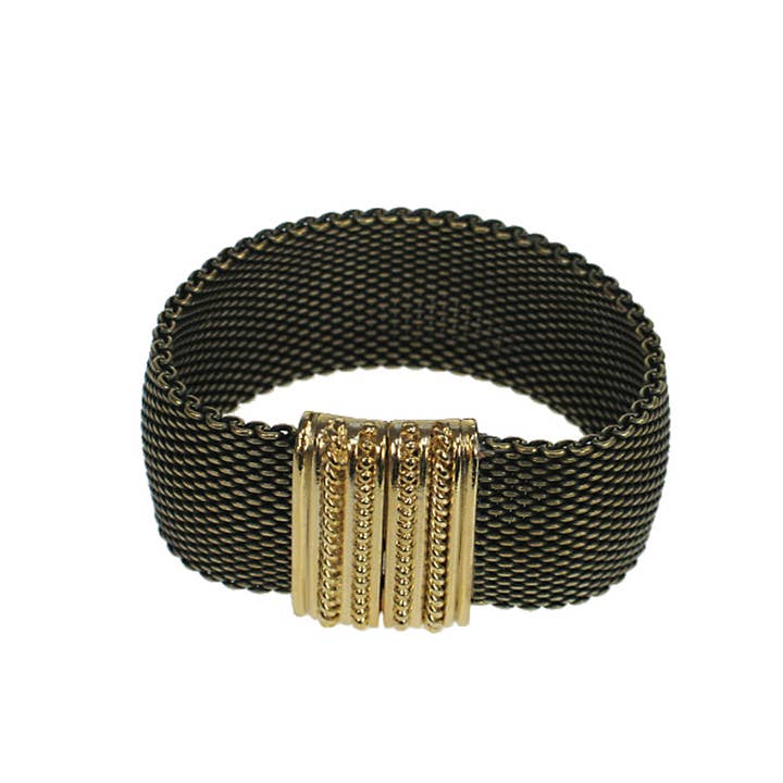 Erica Zap Designs - Wholesale Link & Chain Bracelet - Domed Mesh Bracelet with Textured Magnetic Clasp1