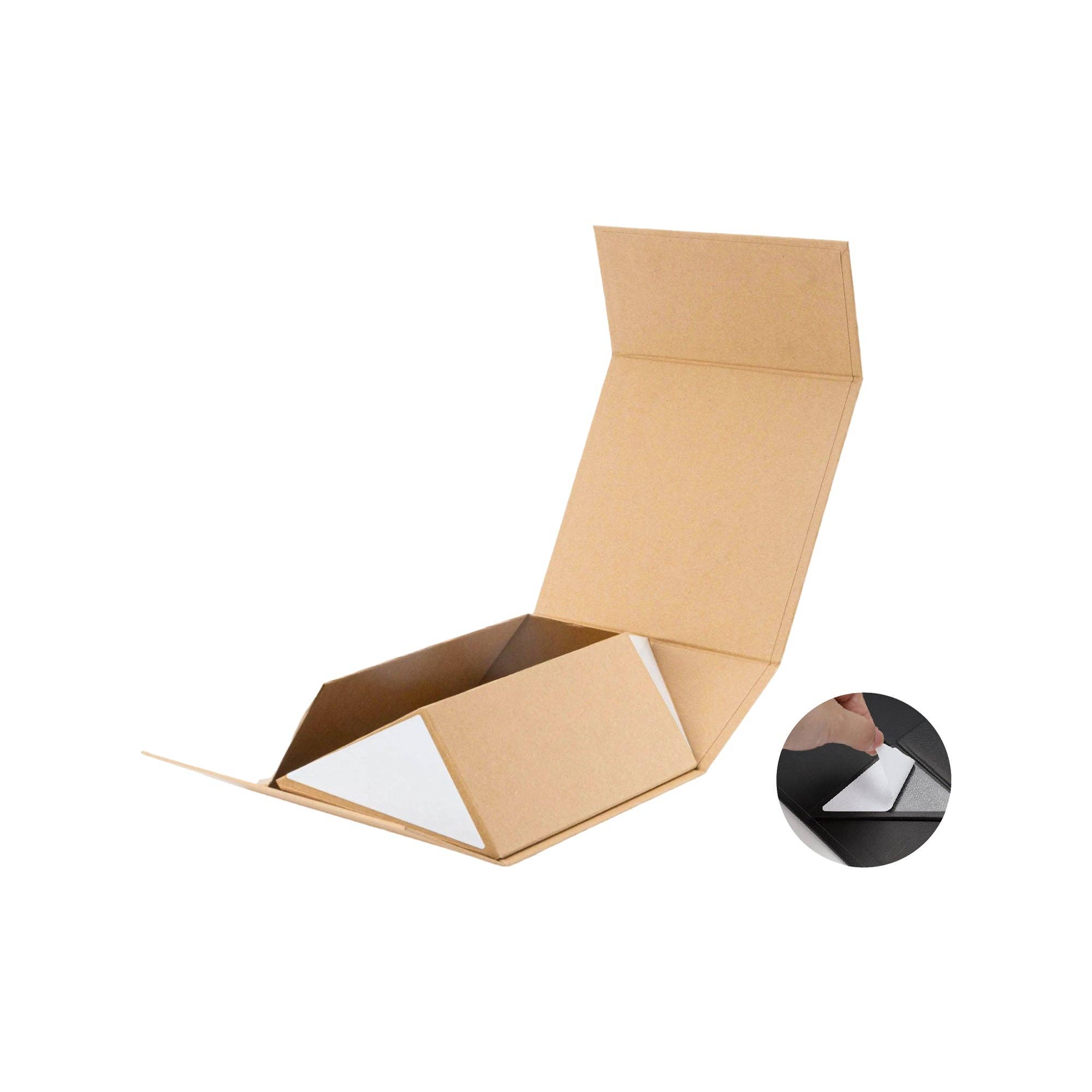 LA Ribbons Wholesale - Vente Coffrets cadeaux - Boîte cadeau pliable 8" x 8" x 4" avec couvercle à rabat magnétique carré | Kraft2