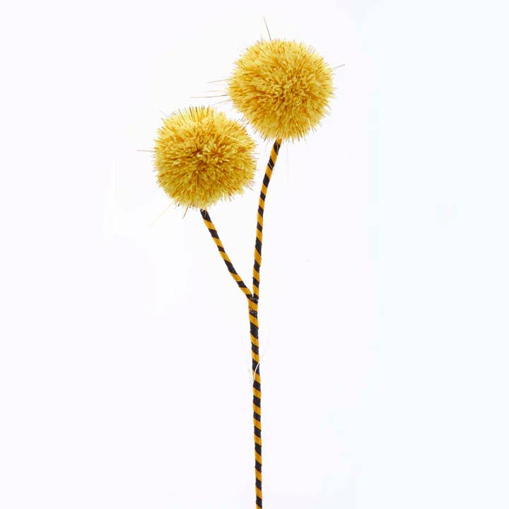 21"YELLOW POMPOM PICK for wholesale by Kurt S. Adler, Inc.