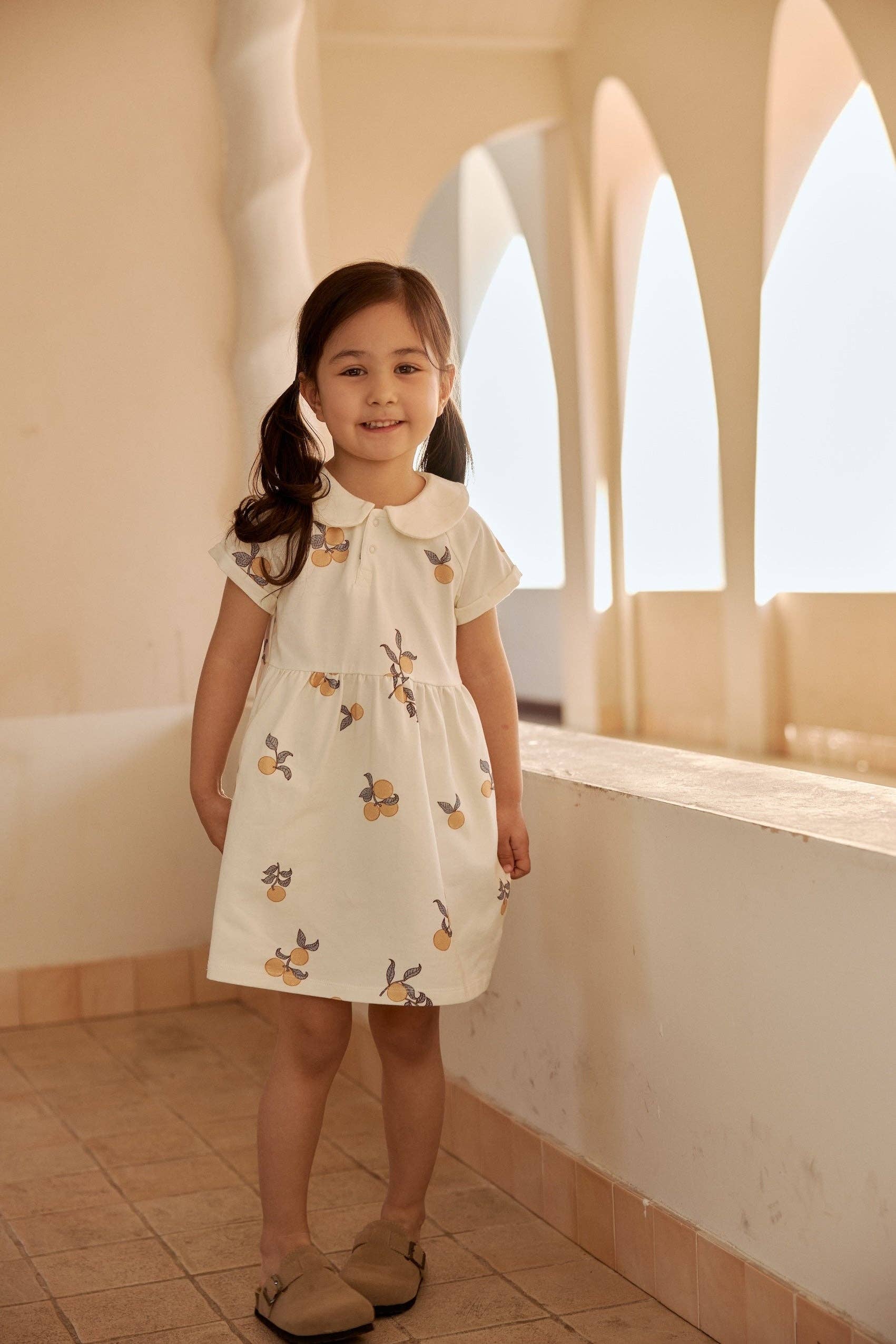 Norsu Organic - Wholesale Dress - Kids - Organic Cotton Collar Dress-Clementine1