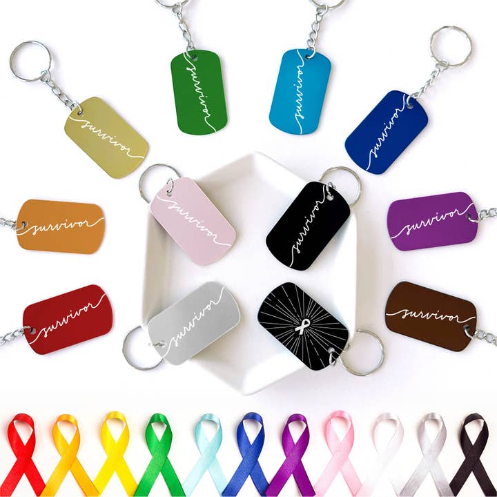 Cancer "Survivor" Keychain for wholesale by Inspired Indigo
