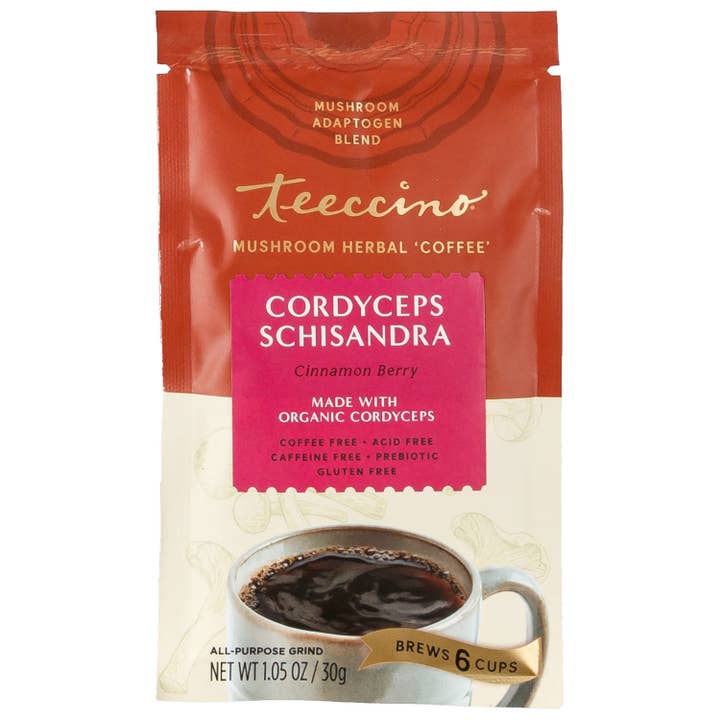 Teeccino - Wholesale Ground Coffee - Cordyceps Schisandra Cinnamon Berry Mushroom Herbal Coffee