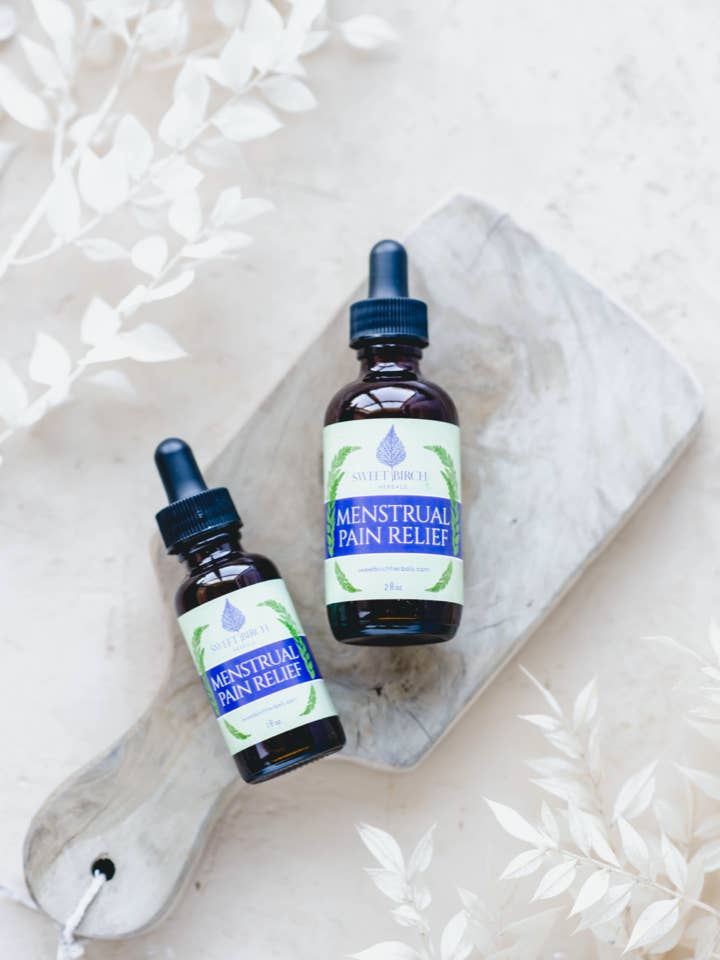 Menstrual Pain Relief Tincture for wholesale by Sweet Birch Herbals