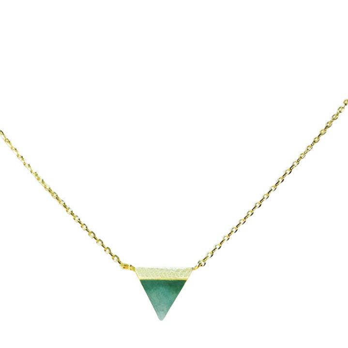 Modern Opus - Wholesale Pendant/Charm Necklace - Jade Bar Triangle NK20187