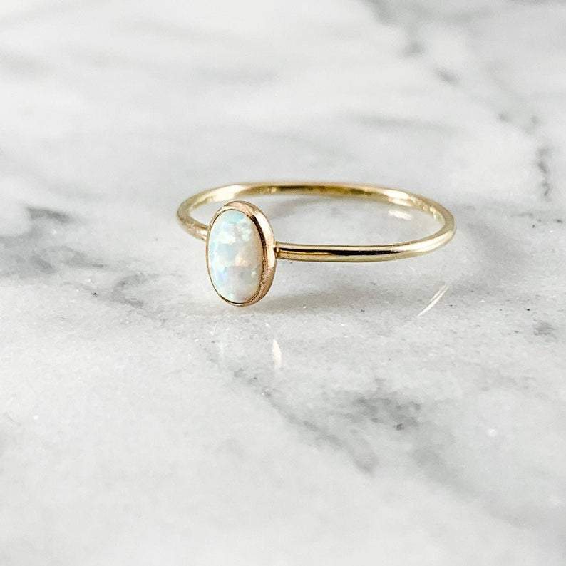 Simply Chic Jewelry - Wholesale Single Stone/Solitaire Ring - Small Thin Oval Gemstone Ring2