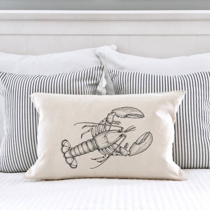 Coastal Lumbar Pillow - Lobster for wholesale by Salt + Fare