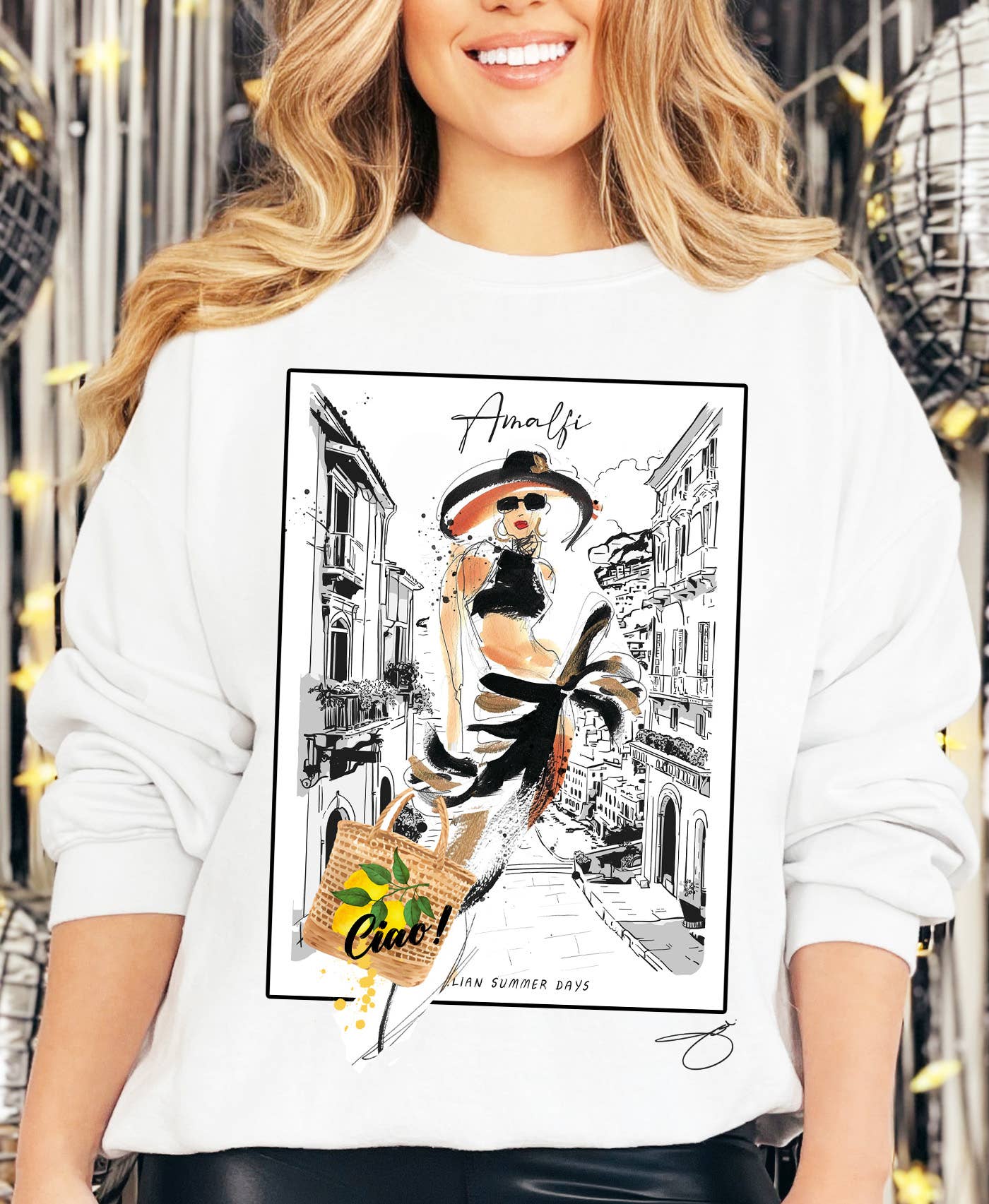 By Jodi LLC - Venta al por mayor Camiseta estampada - Mujer - Camiseta Amalfi, Camiseta sin mangas, Sudadera1