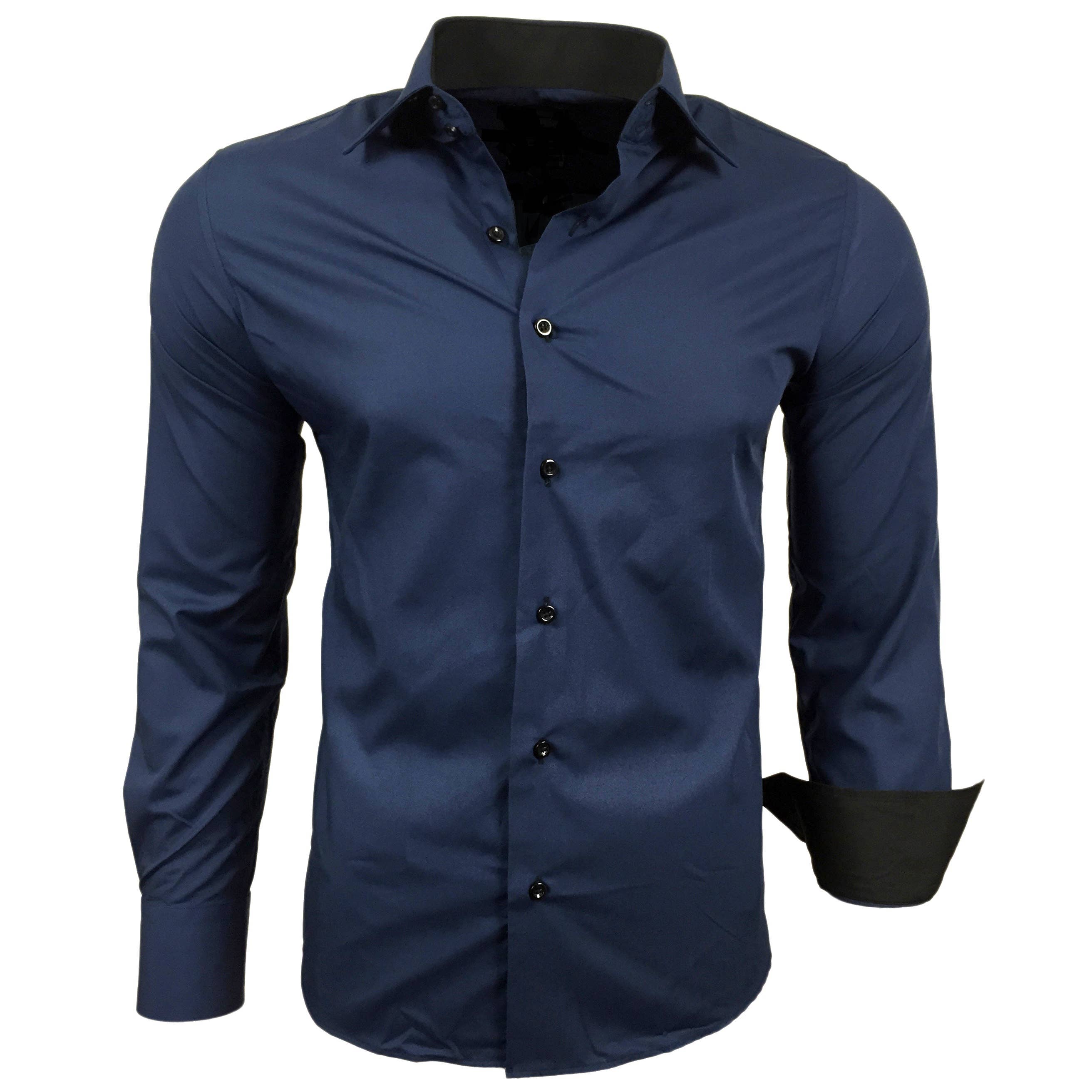 SUBLIMINAL MODE - Wholesale Button Down Shirt - Men's - Plain Two-Tone Basic Shirt11