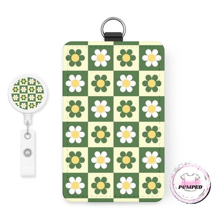 Floral Retractable Badge Reel & I.D. Badge Holder for wholesale by Beyond Pumped