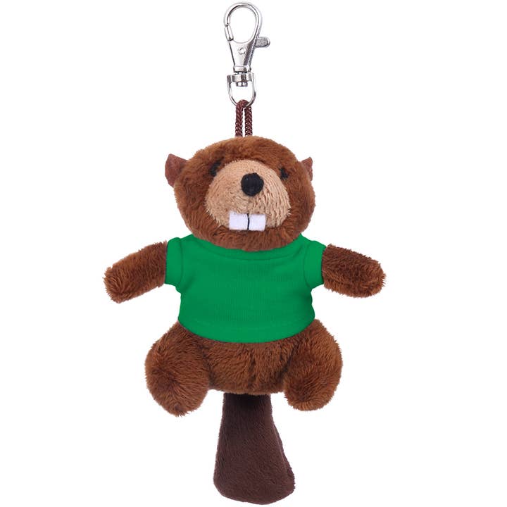 Plushland - Wholesale Keychain - Unisex - 4" Tiny Beaver Keychain Plush with Customizable T-shirts10