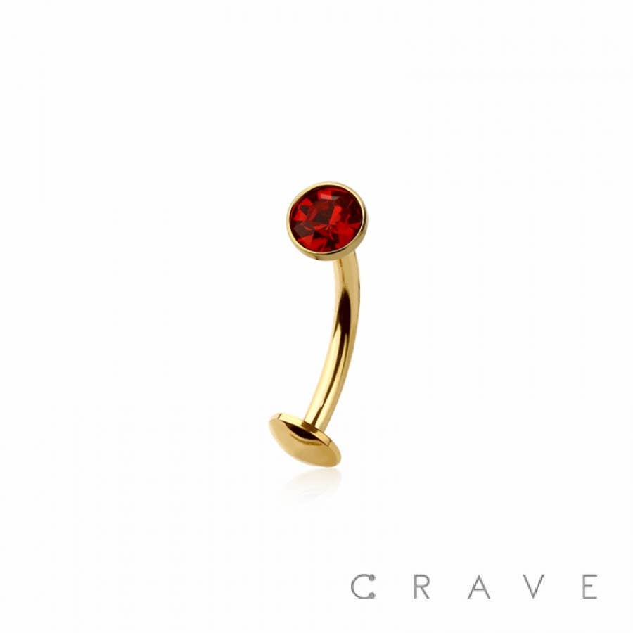 CRAVE - Wholesale Belly ring - BEZEL CZ GEM 316L SURGICAL STEEL THREADLESS FLOATING BELLY B4