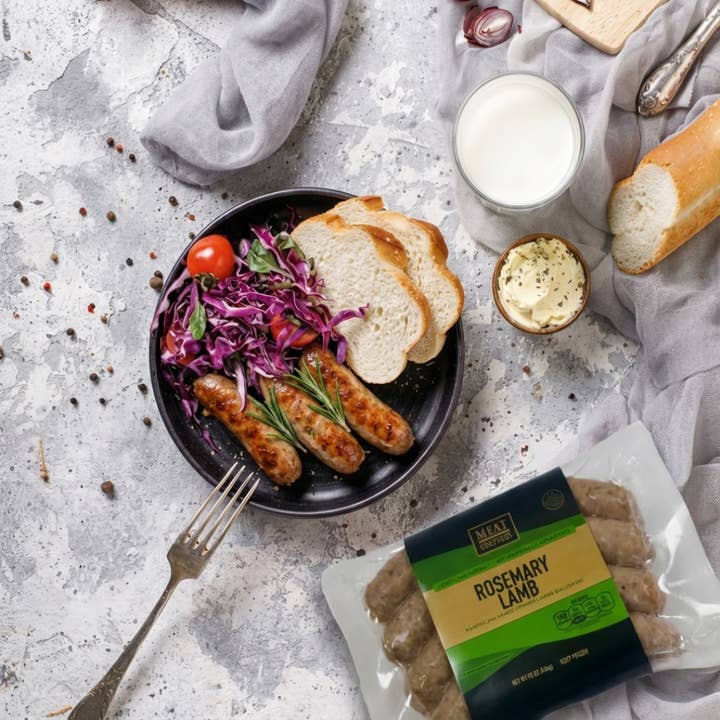 Traditional Rosemary Lamb Sausage Links: Garlic-Herbed for wholesale by MeatCrafters Inc.