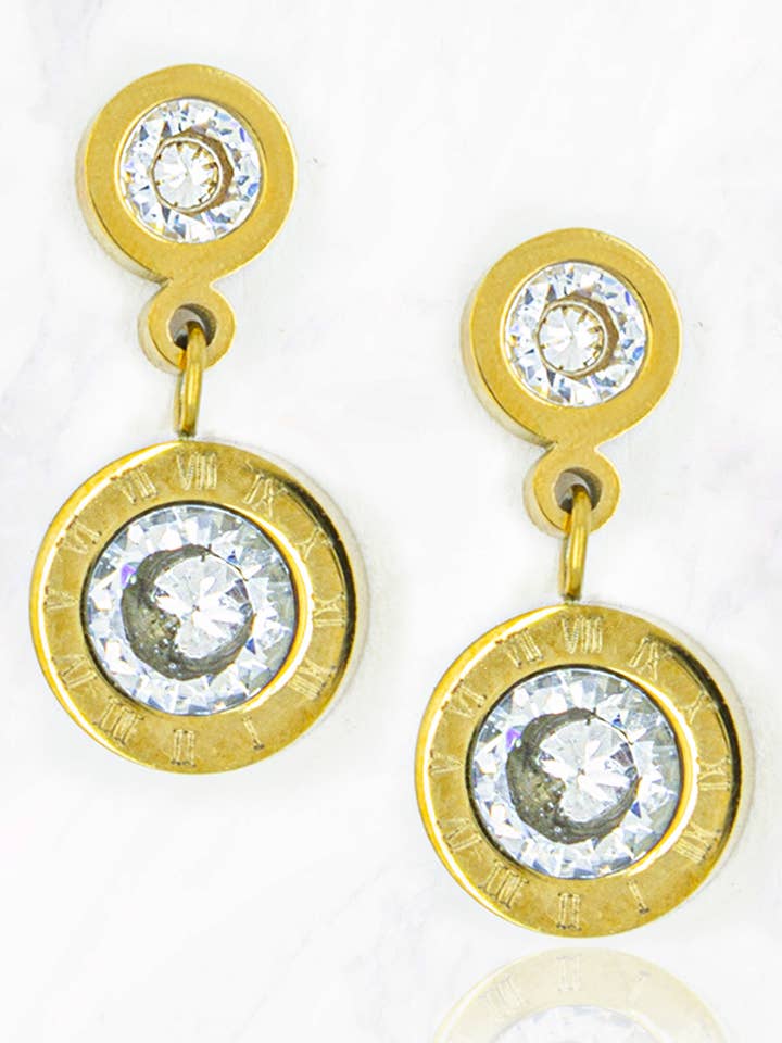 Dangling Steel Stud Earrings for wholesale by Suzie Q USA