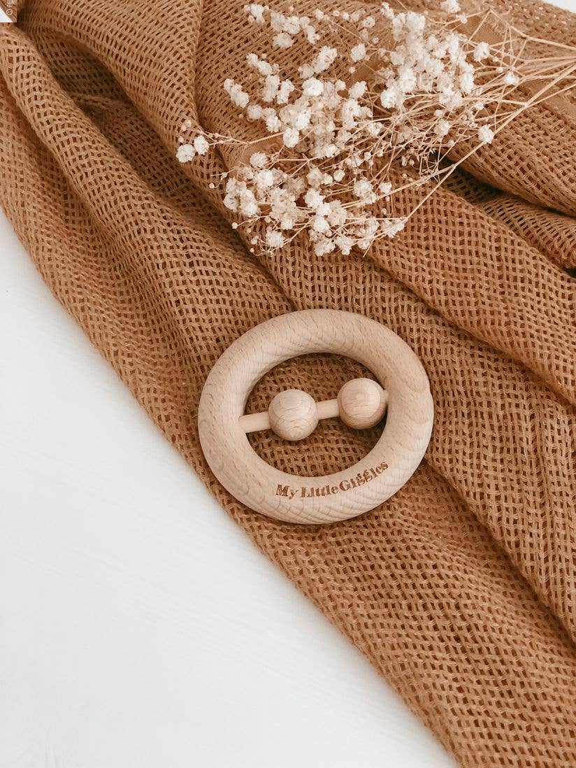 My Little Giggles - Vente Hochet mobile – bébé - Hochet en bois de hêtre brut3