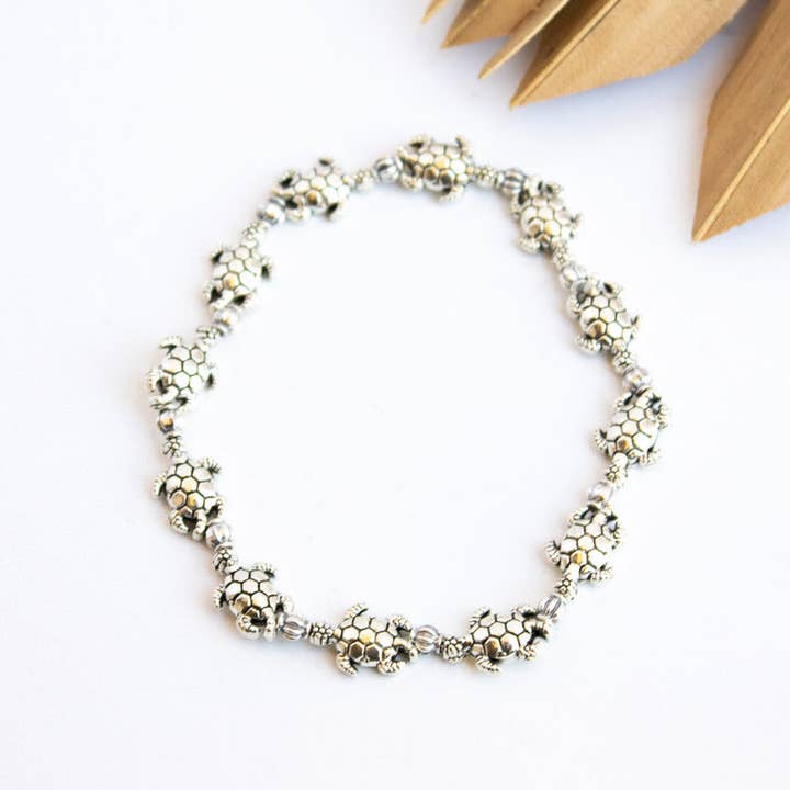 Bali Queen - Wholesale Beaded Bracelet - Sea Turtle Alloy Stretch Bracelet #45
