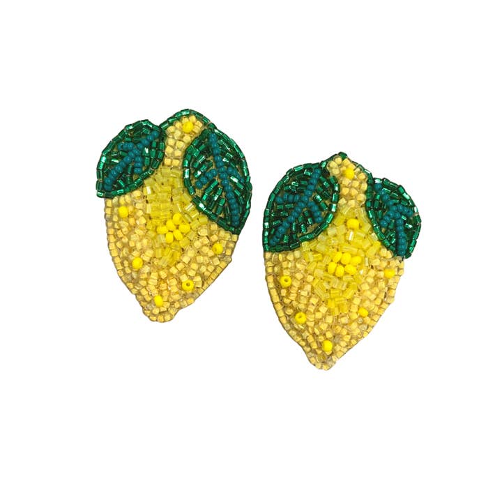 Allie Beads - Wholesale Stud/Post Earrings - Lemon Stud Earrings
