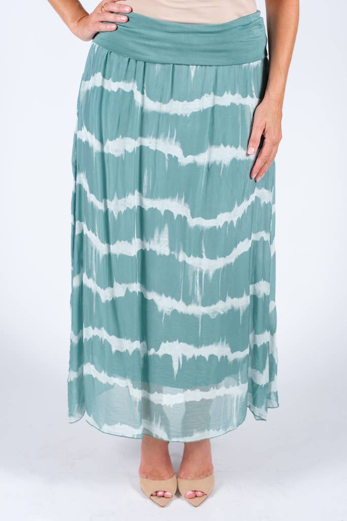 TINA Stephens Italy/Tees By Tina - Venta al por mayor Falda - Mujer - Falda de cintura plegable de seda Tie Dye Brenda (SL204TD)3