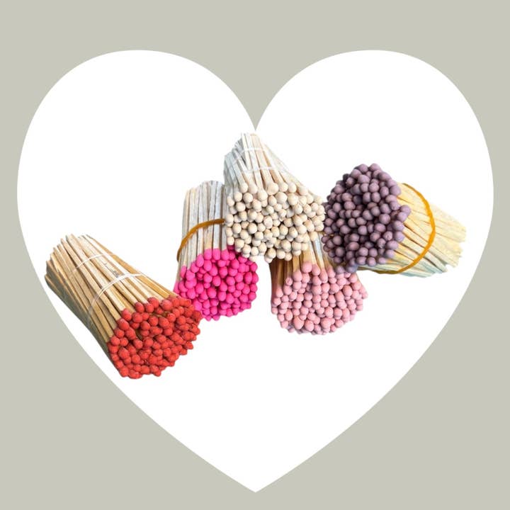 3" Colored Matches: Bundles of 100, 20+ Color Options for wholesale by CJ Gift Goddess