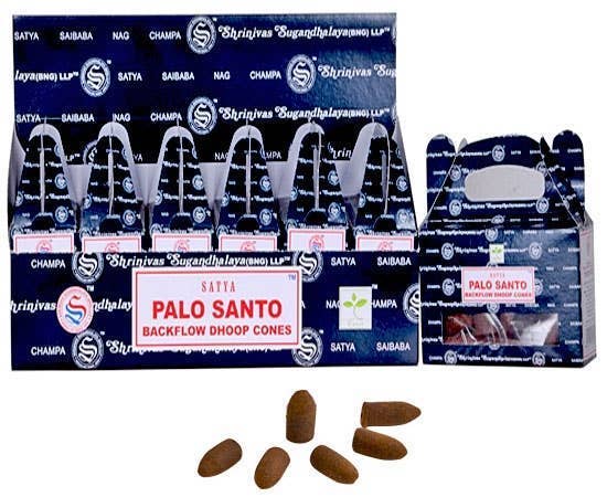 GREENROOTS USA LLC - Venta al por mayor Incienso - Conos de incienso de reflujo Satya Palo Santo, paquete de 24 conos, 6 unidades0