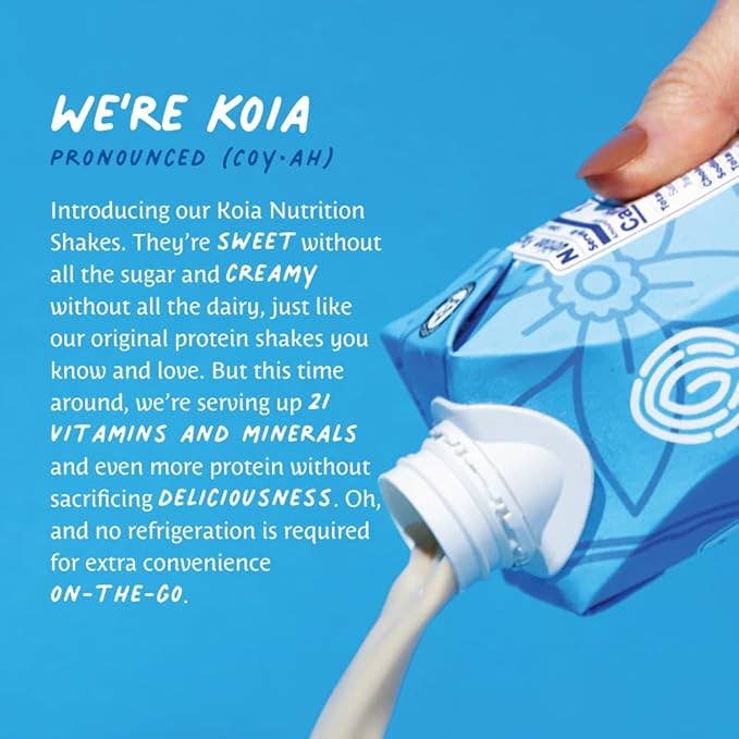 Koia - Wholesale Protein/Superfood Powder - Vanilla Bean Nutrition Shake - 12pk Shelf Stable