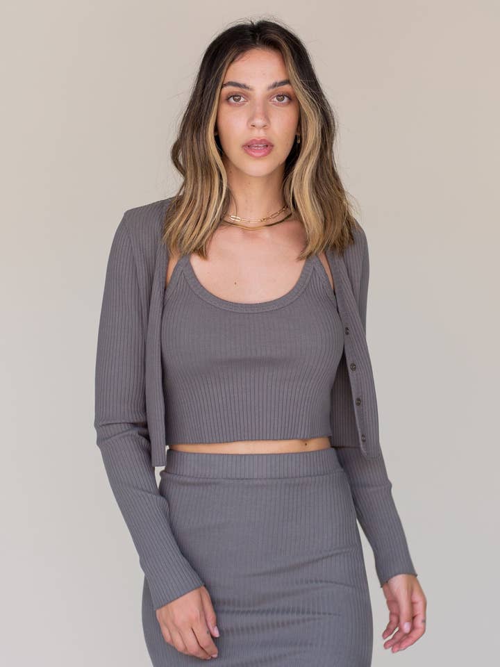 Ribbed Cardigan for wholesale by glee + co