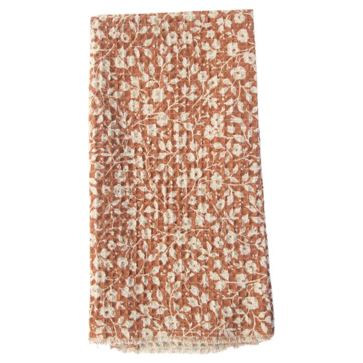 Boston International - Vente Torchons - Ensemble de 2 torchons en coton damassé terracotta et crème