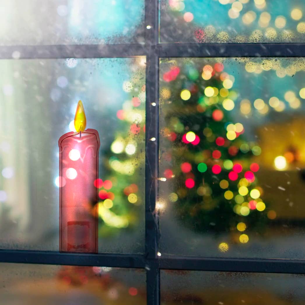 The Gerson Companies - Wholesale Flameless Candle - Promos LED Red Window Cling Candle1