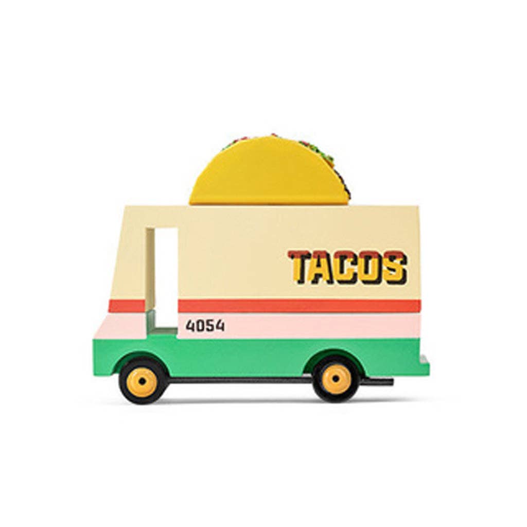 Little Concepts Distribution Ltd - Wholesale Toy Car/Truck - Kids - Candyvan - Taco Van - Wooden Diecast Toy Car Candylab