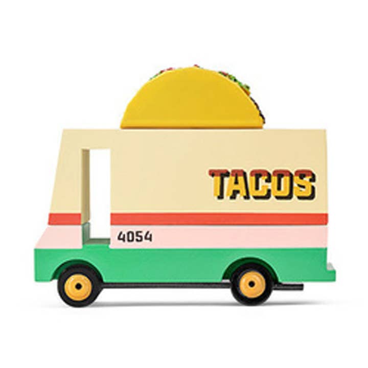 Candyvan - Taco Van - Wooden Diecast Toy Car Candylab for wholesale by Little Concepts Distribution Ltd