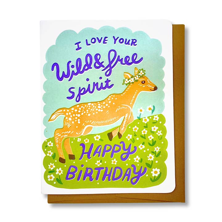 Wild and Free Spirit Birthday for wholesale by Wolf & Wren Press