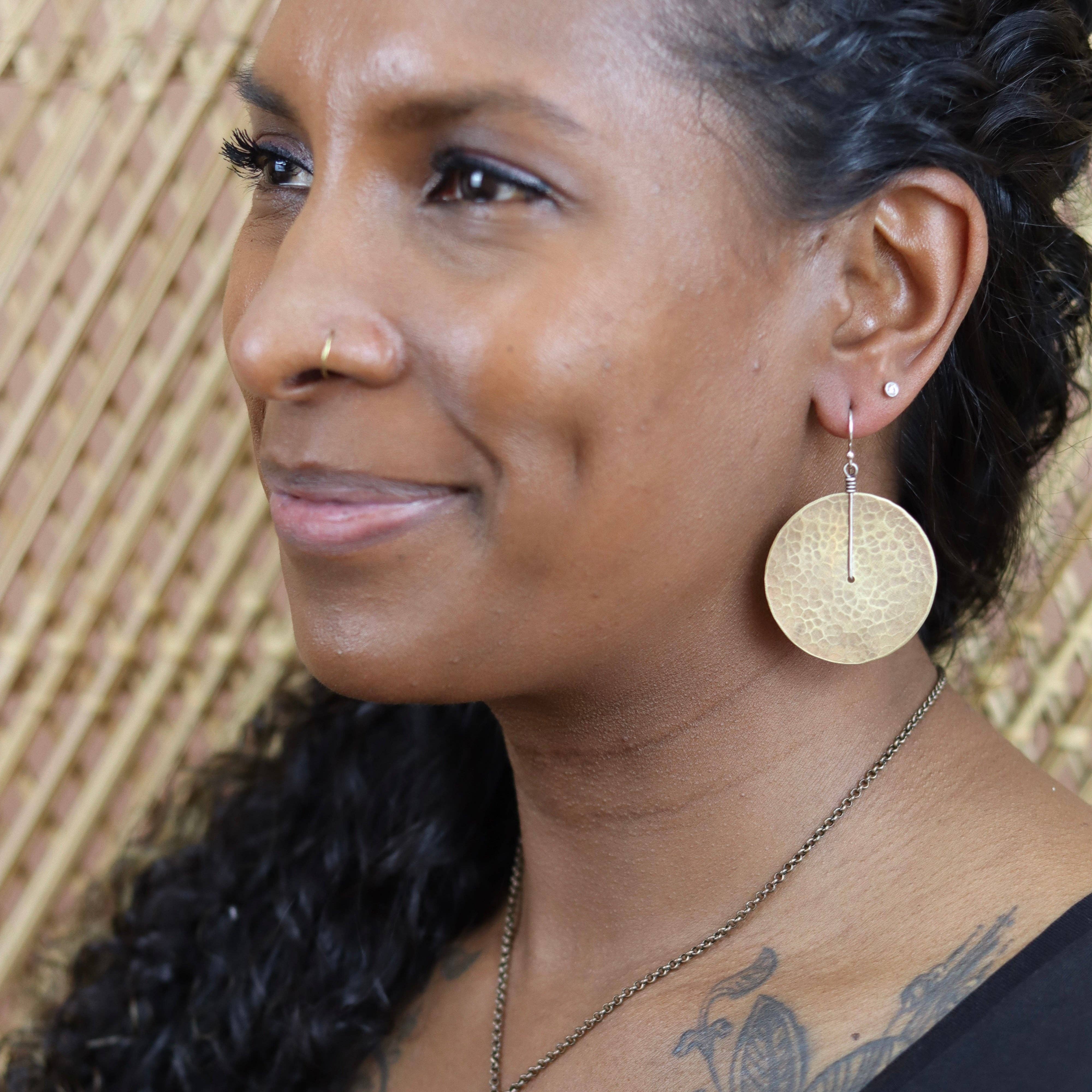 Jennifer Kahn Jewelry - Wholesale Dangle Earrings - Brass Disc Earrings10