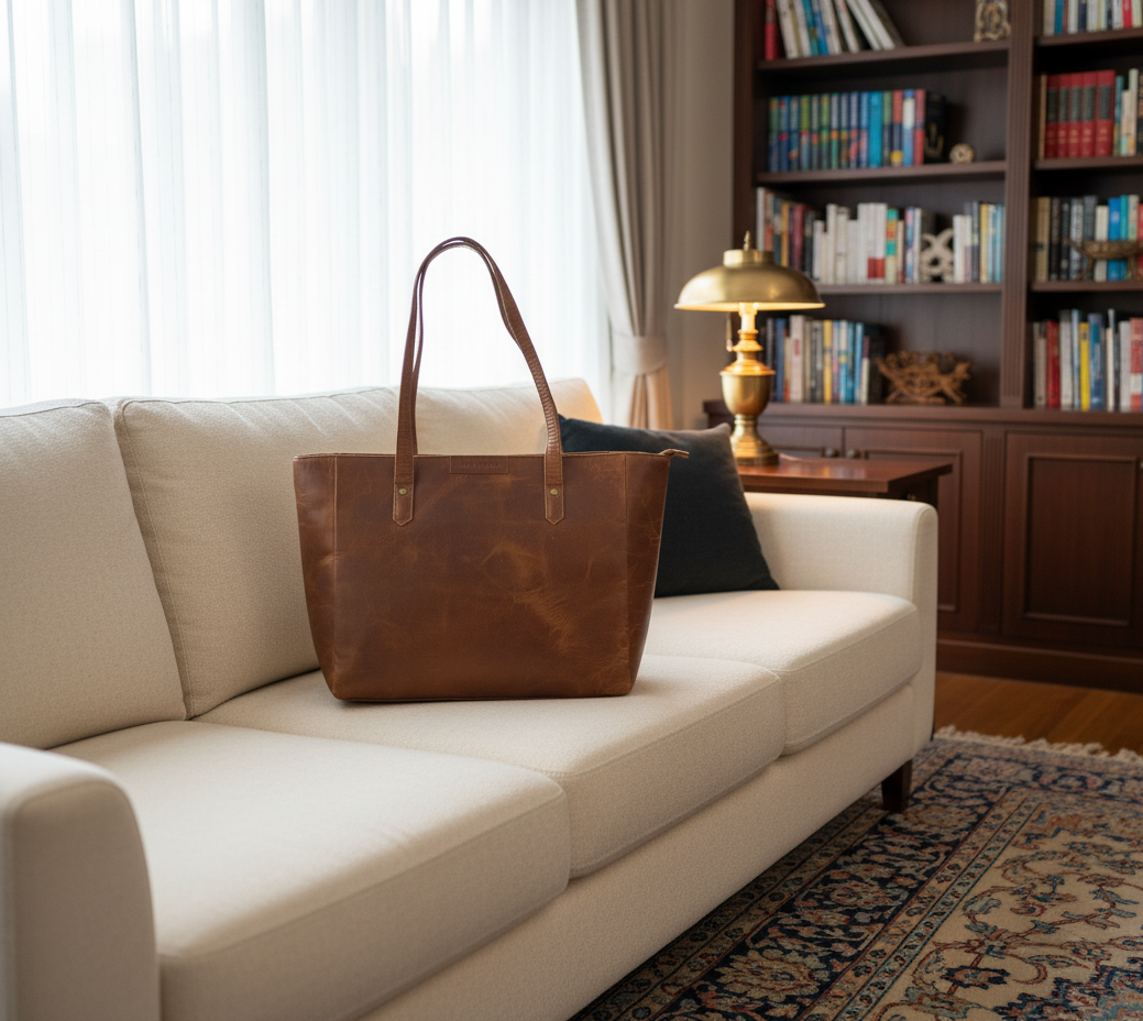 Alta Quero - Vente Tote bag – femme - Sac cabas, cuir fauve, quotidien1