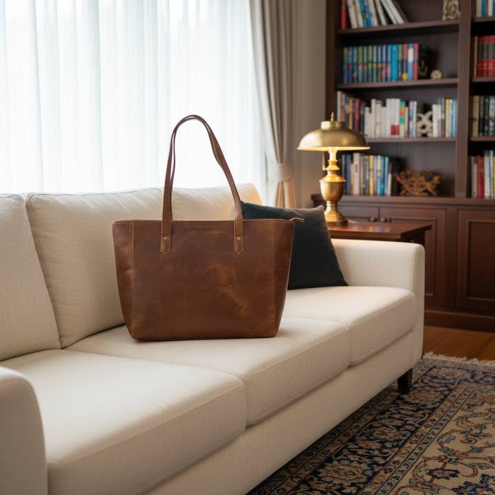 Alta Quero - Wholesale Tote bag – Women's - Lumin Tan Genuine Leather Tote Bag1