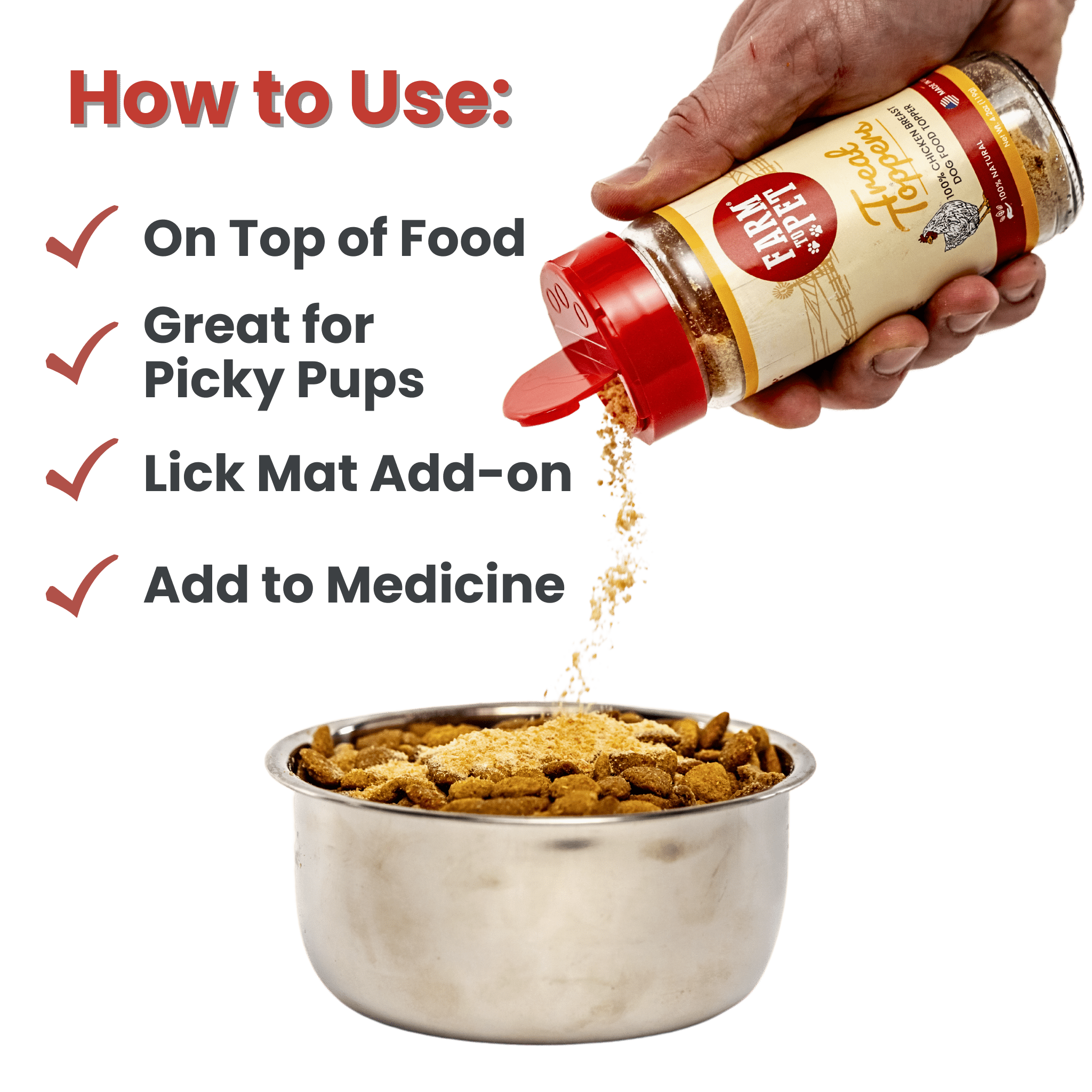 Farm to Pet Healthy Treats for Dogs & Cats - Wholesale Pet Treats - Dog - Treat Topper Chicken Dog Food Topper5