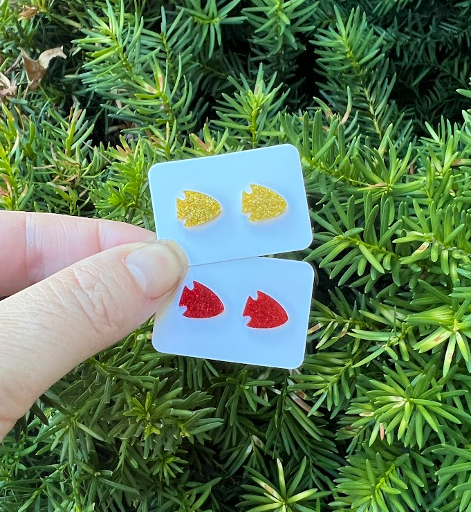 Baubles by B - Wholesale Stud/Post Earrings - Gold Arrowhead KC Kansas City Chiefs Game Day Stud Earring10