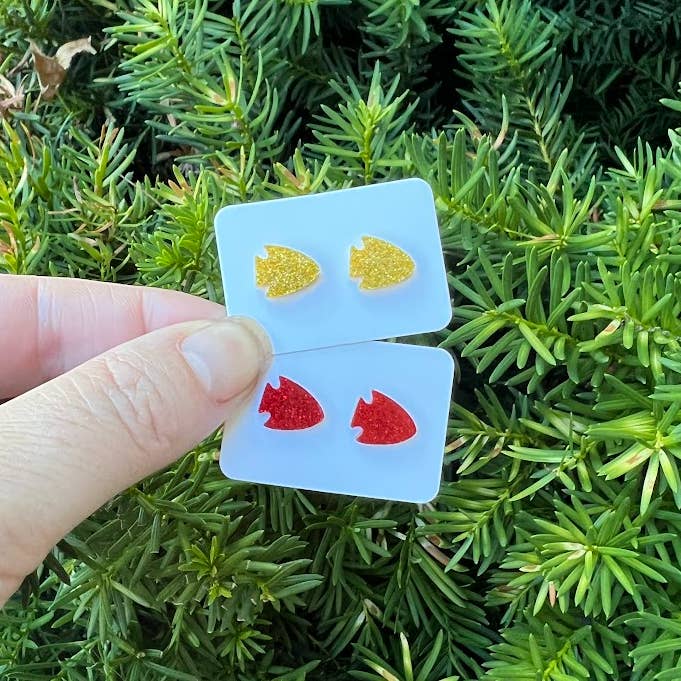 Baubles by B - Wholesale Stud/Post Earrings - Gold Arrowhead KC Kansas City Chiefs Game Day Stud Earring10