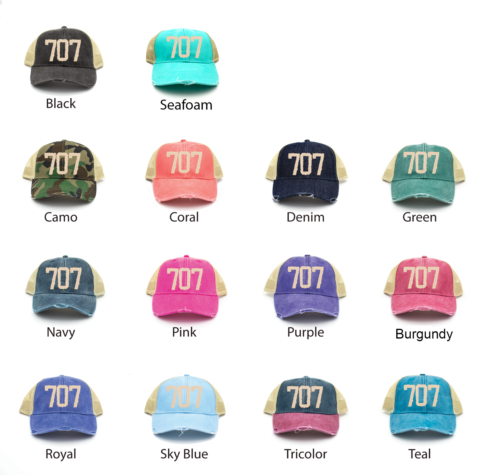 Cotton Mule - Wholesale Trucker Hat - Unisex - 707 Area Code Trucker Hats13