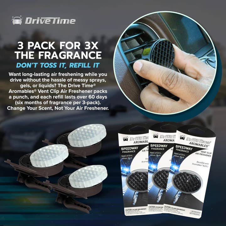 Belle Aroma® - Wholesale Car Freshener - Unisex - Aromables® Car Vent Clip Air Freshener - Speedway3