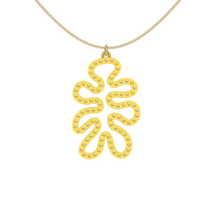 PENDENTIF JAUNE : CORAIL 4 : clous en or ou sterling pour la vente par Ree Gallagher Jewelry