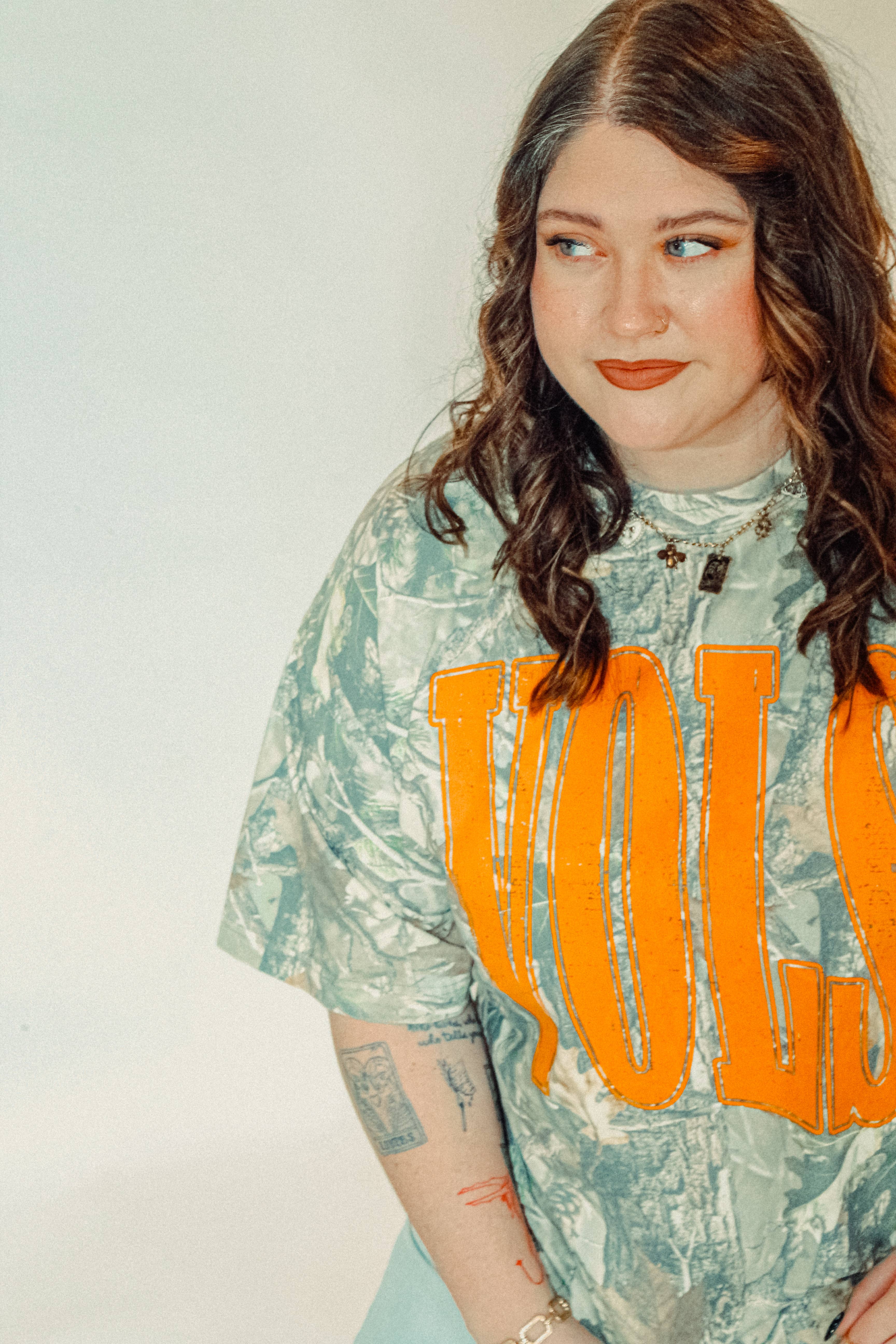 90's Tennessee VOLS, Camo Boxy Cotton TShirt  for wholesale on Faire3