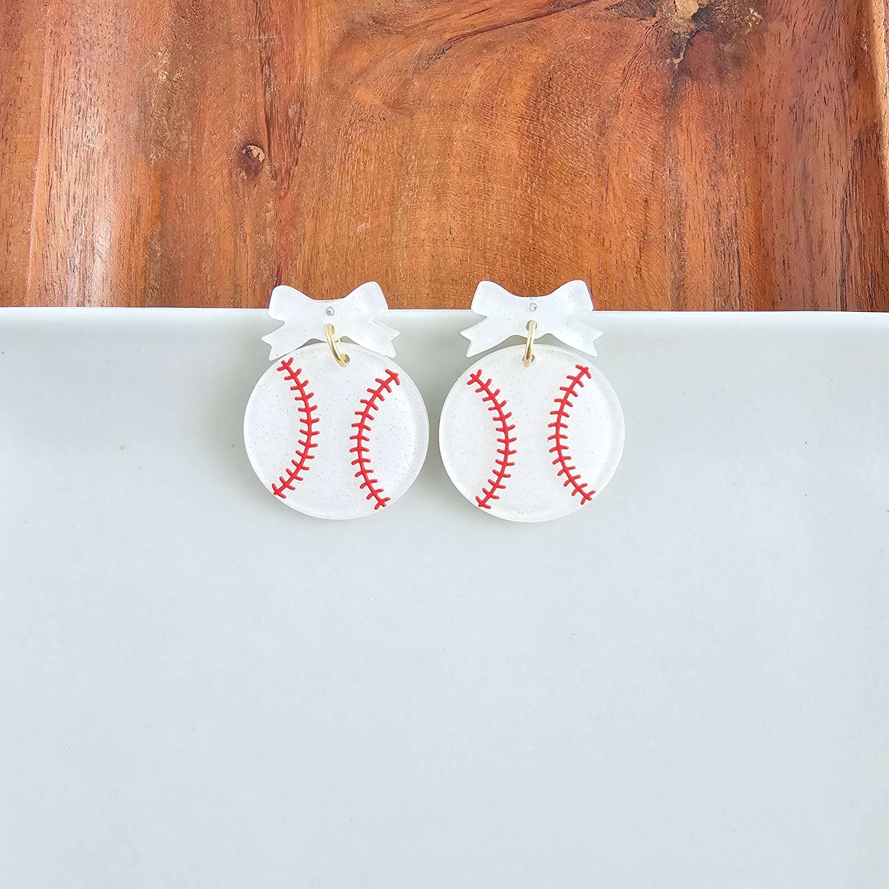 Spiffy & Splendid - Wholesale Dangle Earrings - Bow Baseball Earrings // Jewelry, Earrings, Game Day1