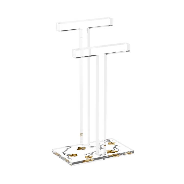 Feldart LLC - Wholesale Towel Holder/Hanger - Golden Branch 'T' Towel Stand