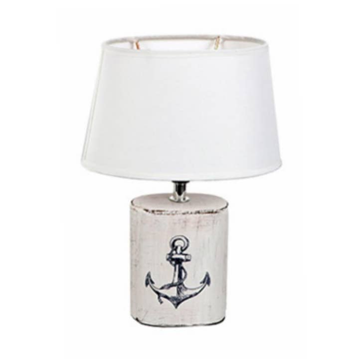 Ceramic Navy Blue Anchor 13.5" Table Lamp for wholesale by CB Home Collection